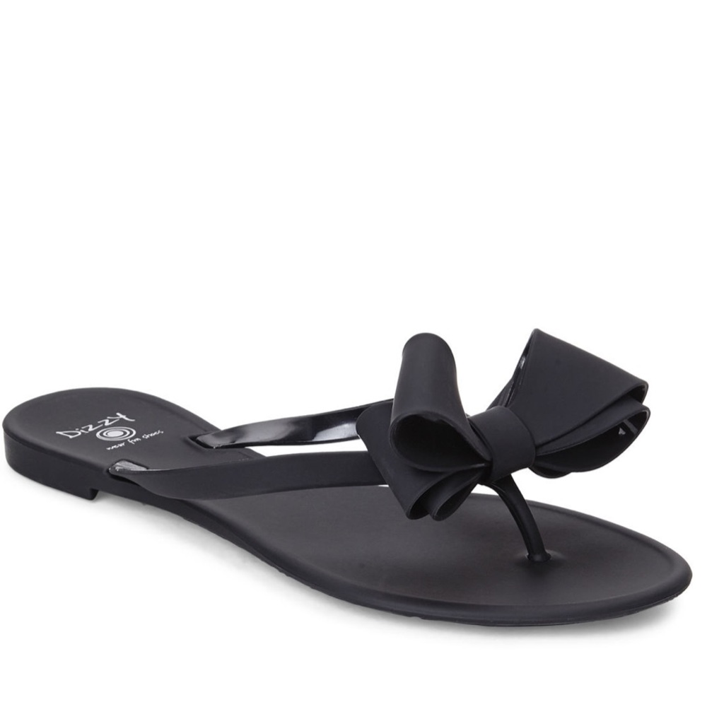 Dizzy matte bow thong sandals